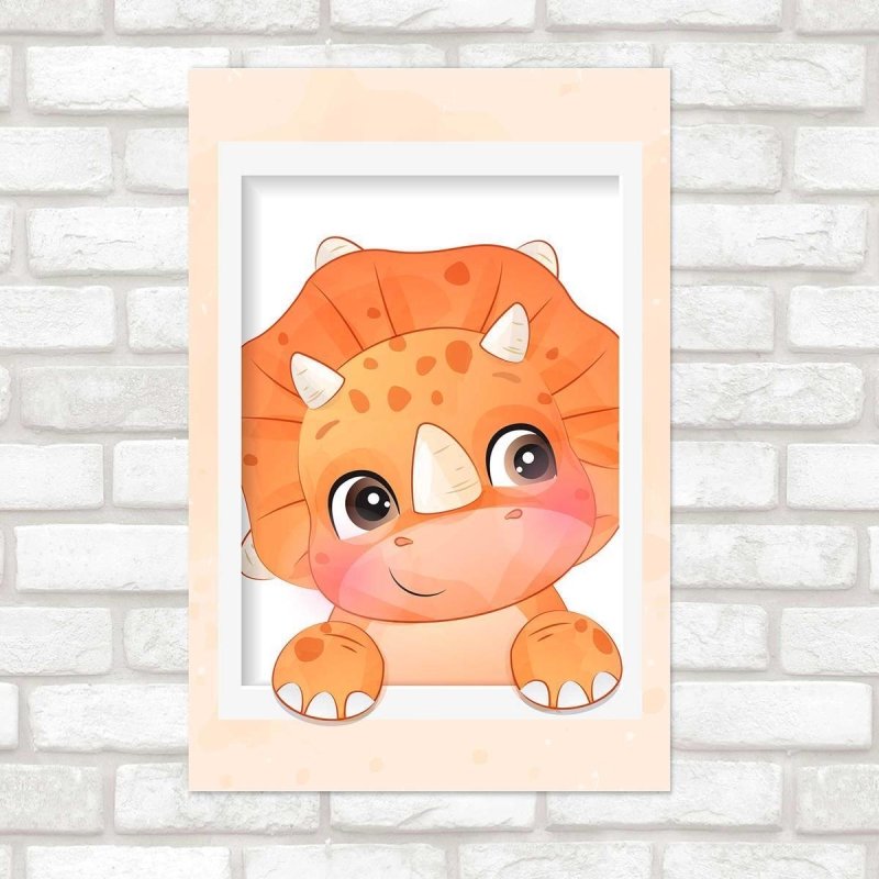 Poster Decorativo Infantil Dinossauro Fofo N010232 - Papel na Parede