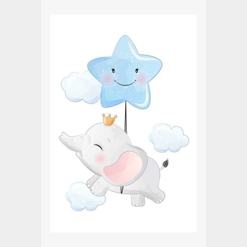 Poster Decorativo Infantil Elefante N014235 - Papel na Parede