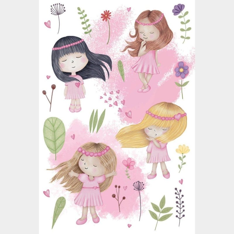 Poster Decorativo Infantil Meninas N015221 - Papel na Parede