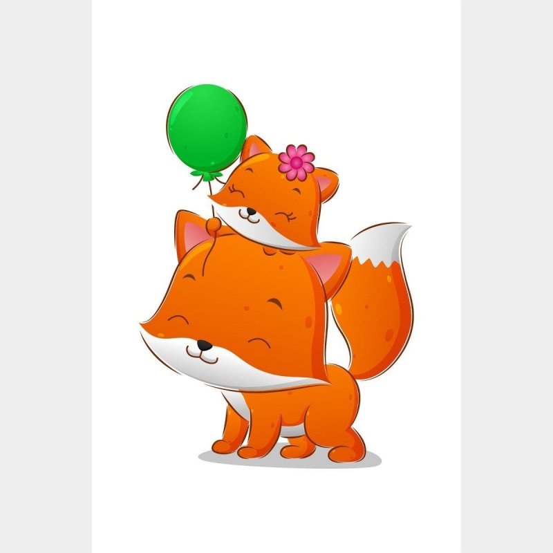 Poster Decorativo Infantil Raposinhas N016099 - Papel na Parede