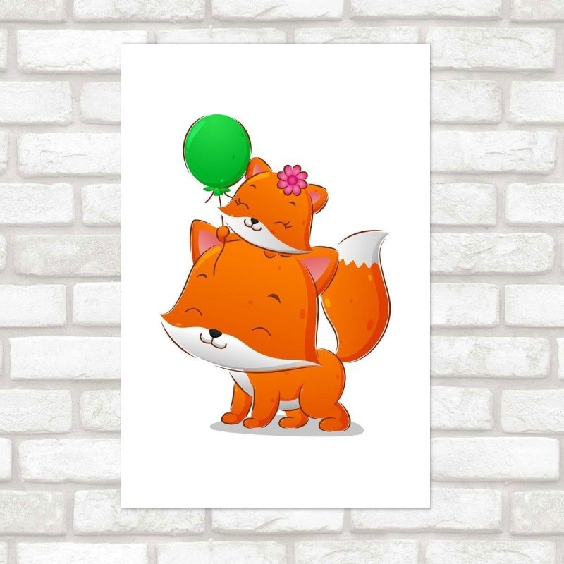 Poster Decorativo Infantil Raposinhas N016099 - Papel na Parede