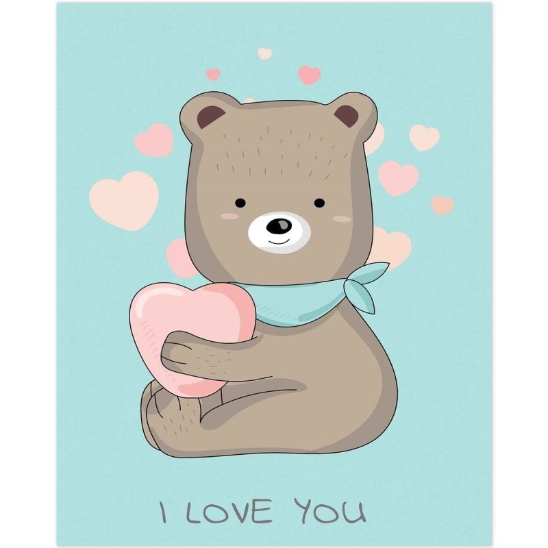 Poster Decorativo infantil urso I love you PA045 - Papel na Parede