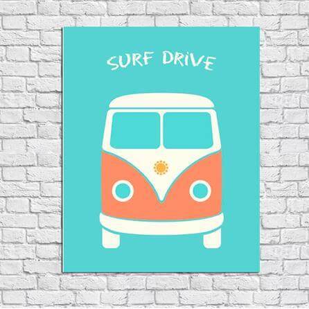 Poster Decorativo Kombi Surf Drive 070718 - Papel na Parede