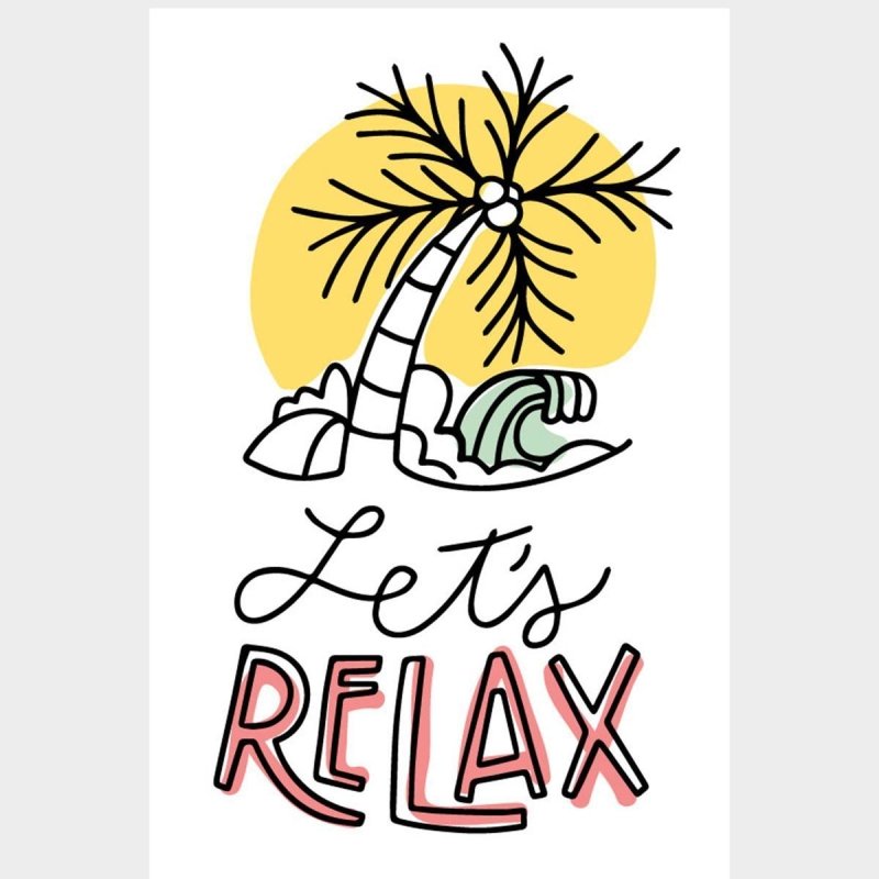 Poster Decorativo Let's Relax - Vamos Relaxar N07261 - Papel na Parede