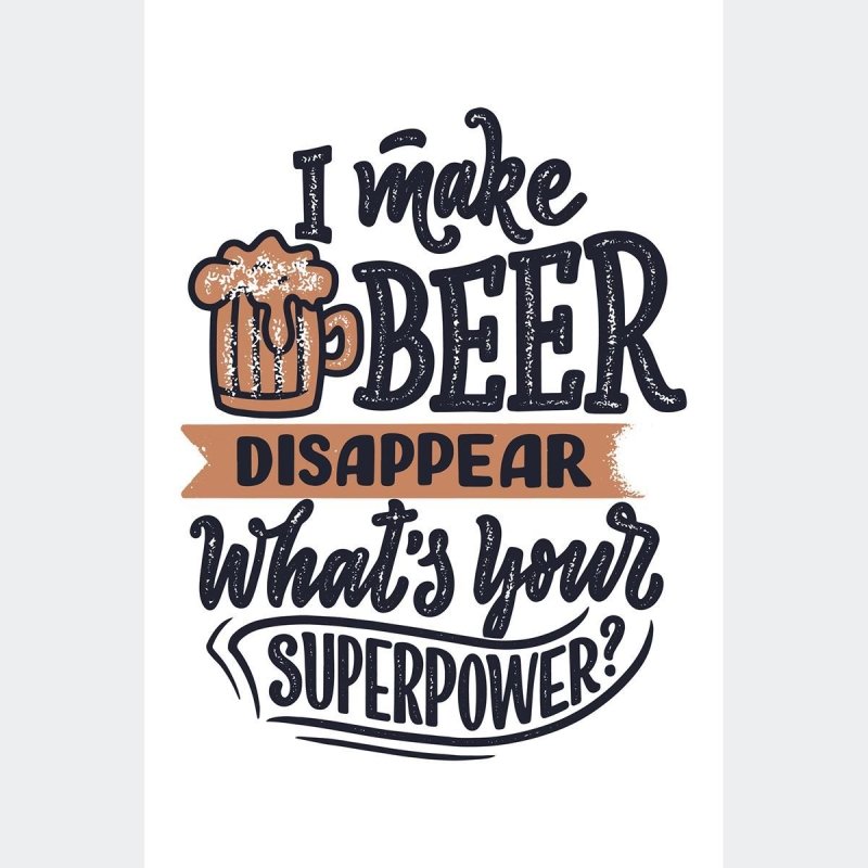 Poster Decorativo Lettering Cerveja Beer N010264 - Papel na Parede