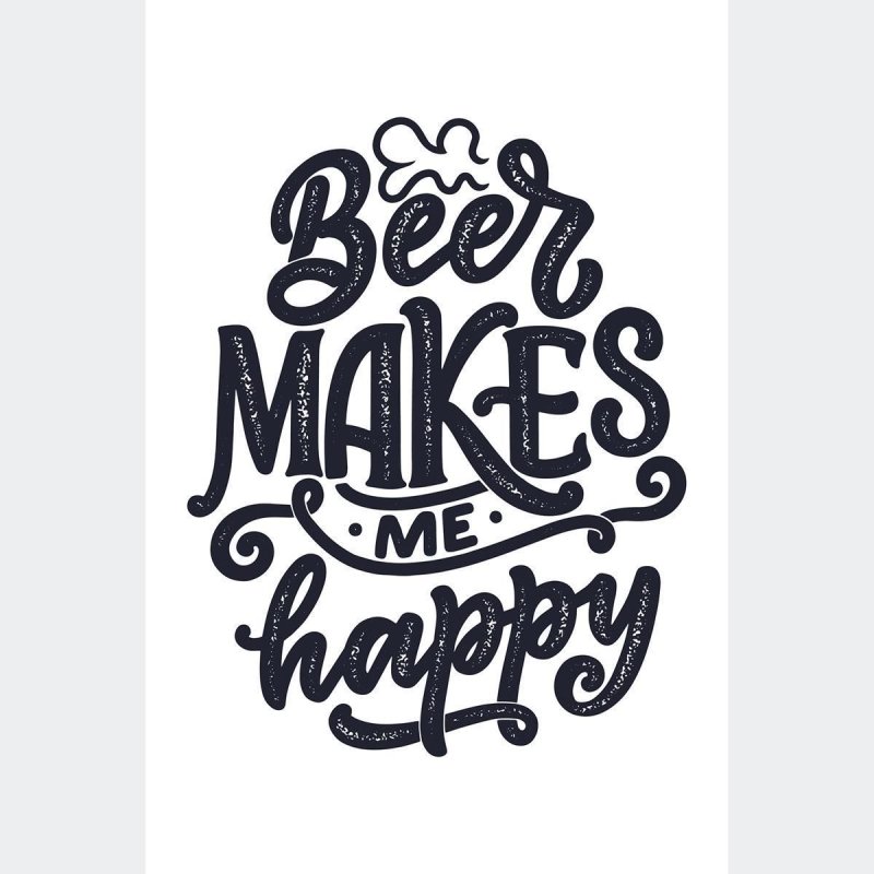 Poster Decorativo Lettering Cerveja Beer N010266 - Papel na Parede