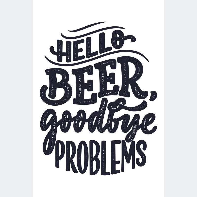 Poster Decorativo Lettering Cerveja Beer N010269 - Papel na Parede