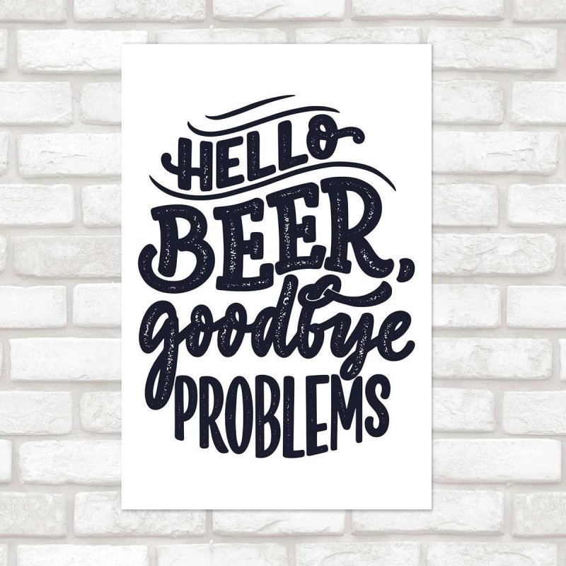 Poster Decorativo Lettering Cerveja Beer N010269 - Papel na Parede