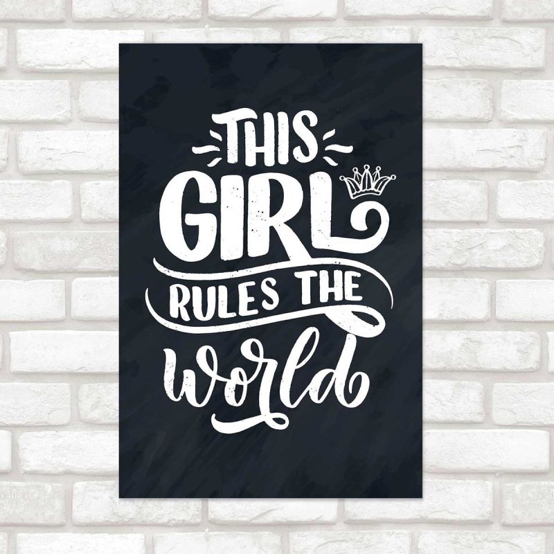 Poster Decorativo Lettering Girl N010256 - Papel na Parede – Adesivo