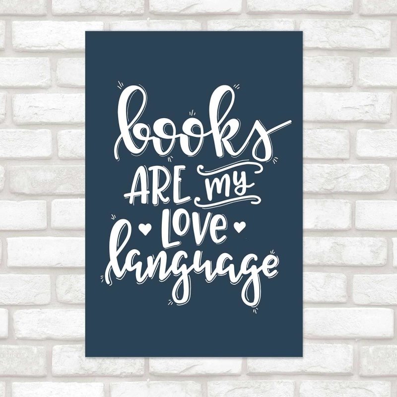 Poster Decorativo Lettering Livros N010215 - Papel na Parede