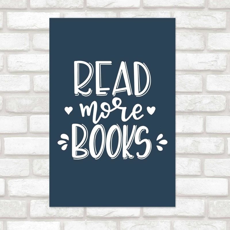 Poster Decorativo Lettering Livros Read More N010221 - Papel na Parede