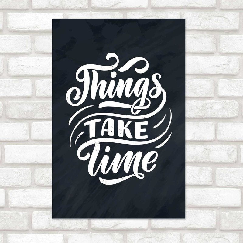 Poster Decorativo Lettering Time N010261 - Papel na Parede – Adesivo