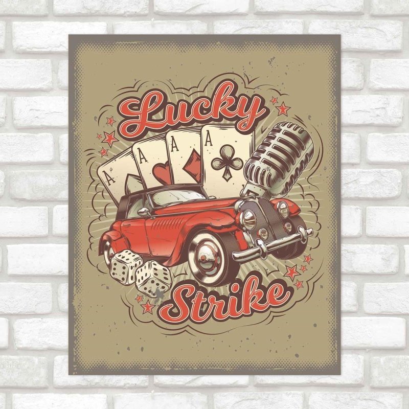 Poster Decorativo Lucky Strike PA007 - Papel na Parede