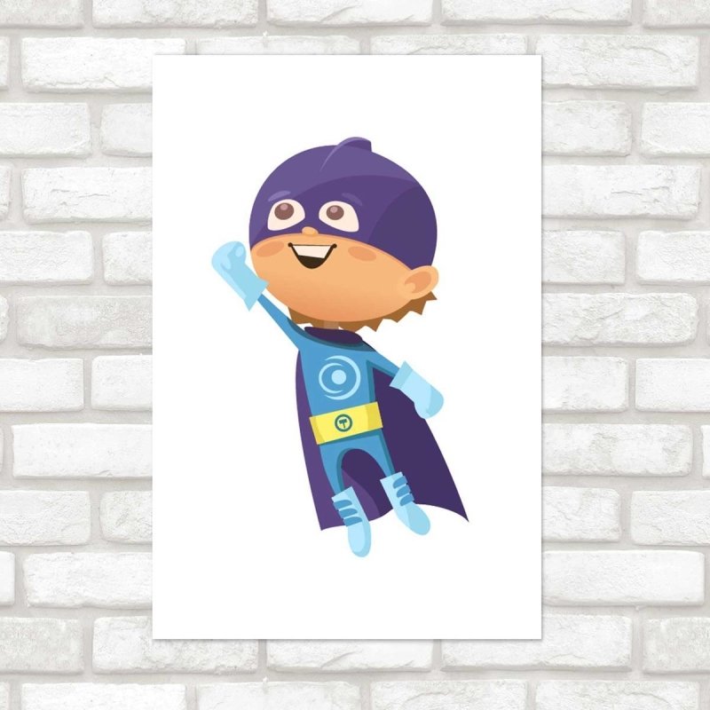 Poster Decorativo Menino Herói Azul N07219 - Papel na Parede