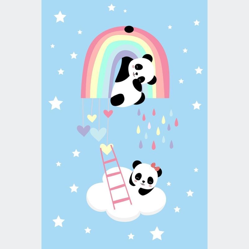 Poster Decorativo Pandas No Céu N010235 - Papel na Parede