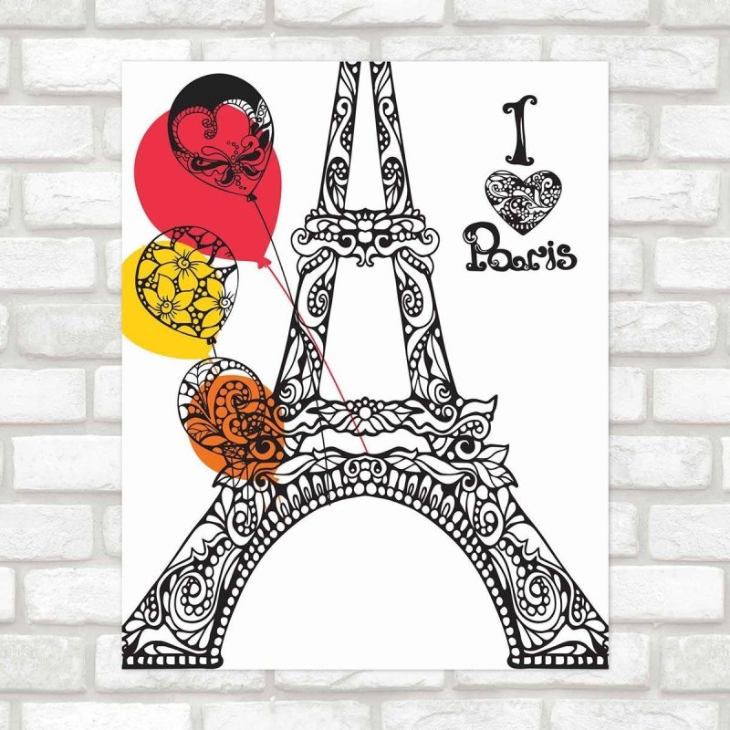 Poster Decorativo paris balões PA094 - Papel na Parede