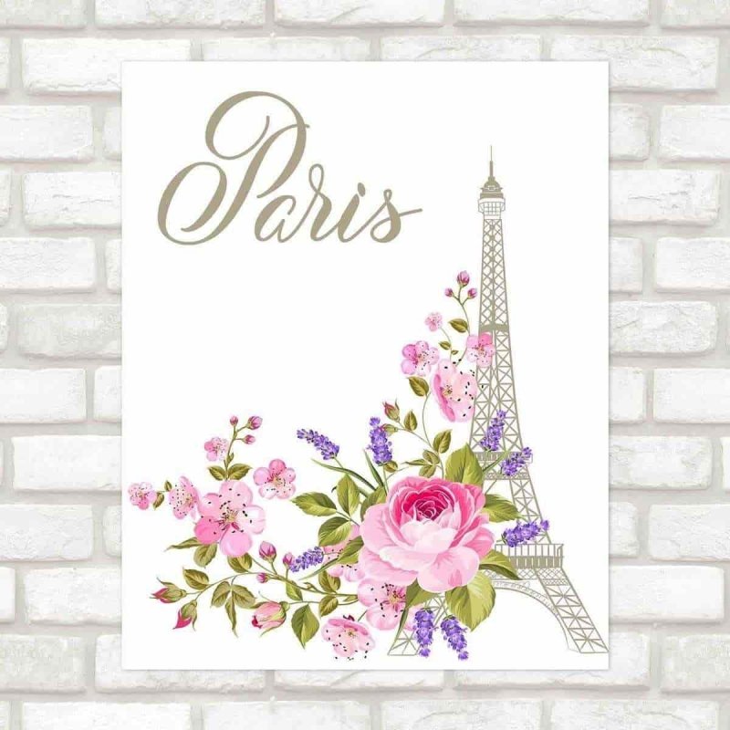 Poster Decorativo Paris Flores PA004 - Papel na Parede