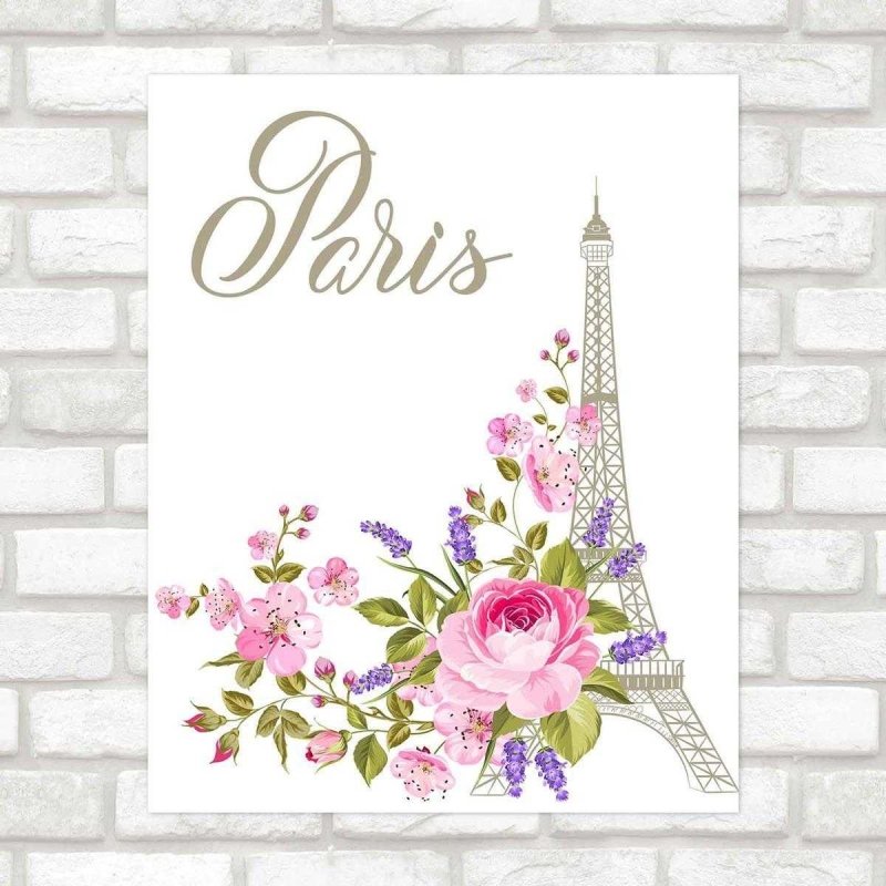 Poster Decorativo Paris Flores PA004 - Papel na Parede