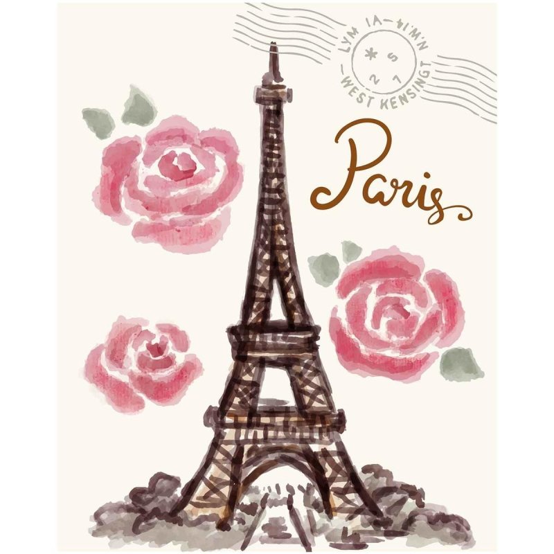 Poster Decorativo paris rosas PA017 - Papel na Parede