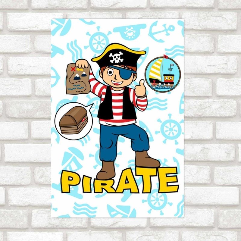 Poster Decorativo Pirata Infantil N09243 - Papel na Parede