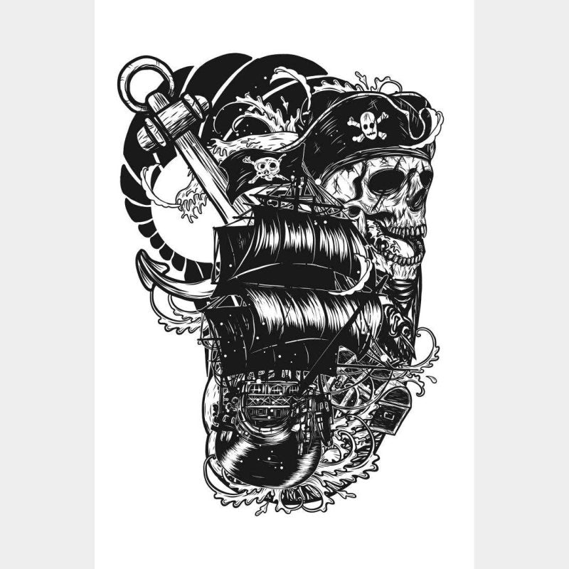 Poster Decorativo Pirate Skull N014253 - Papel na Parede