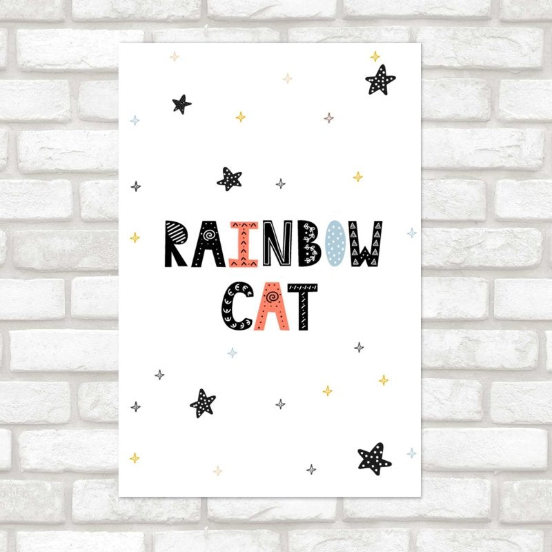 Poster Decorativo Rainbow Cat Gato Arco-iris N08112 - Papel na Parede