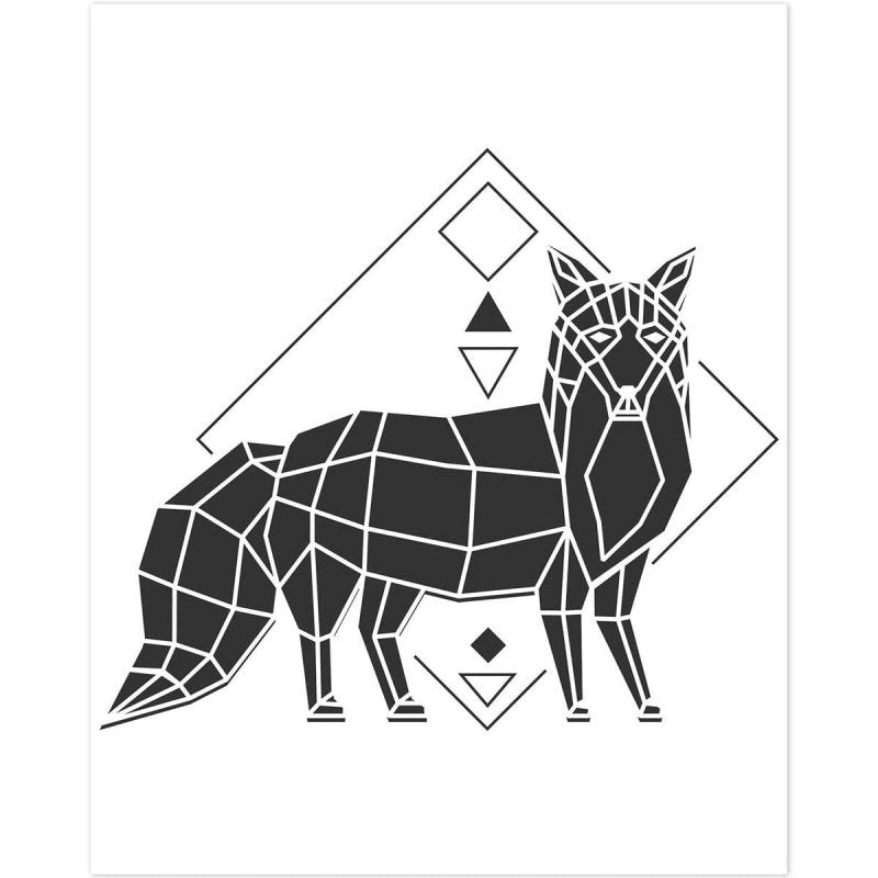 Poster Decorativo raposa geometrico PA036 - Papel na Parede