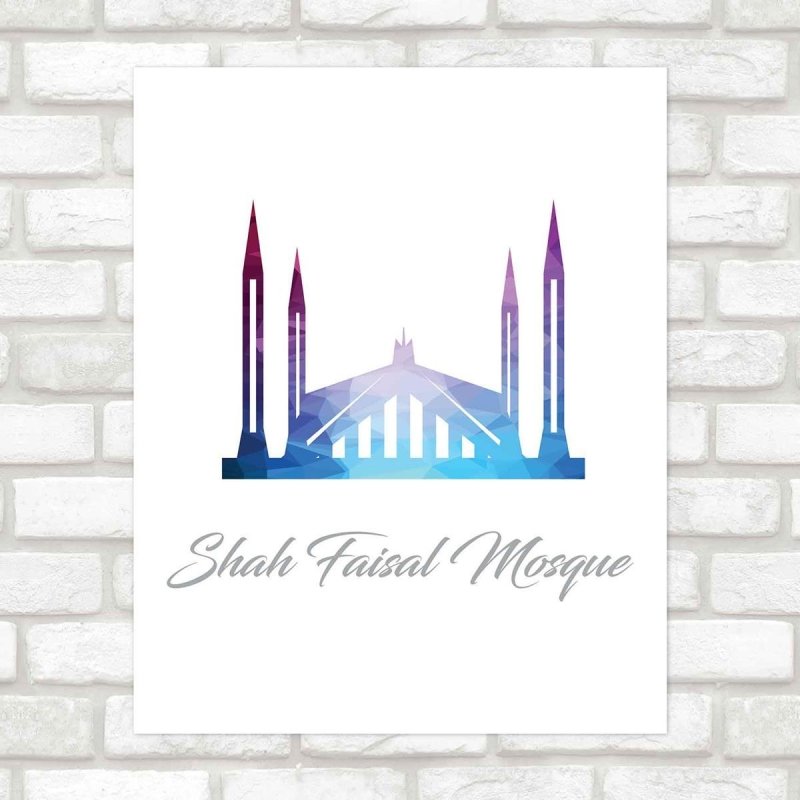 Poster Decorativo Shah faisal Mosque PA089 - Papel na Parede