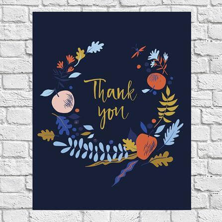 Poster Decorativo Thank You Floral 24513 - Papel na Parede