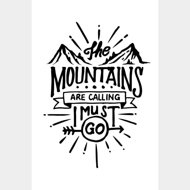 Poster Decorativo The Mountains Are Calling N019133 - Papel na Parede