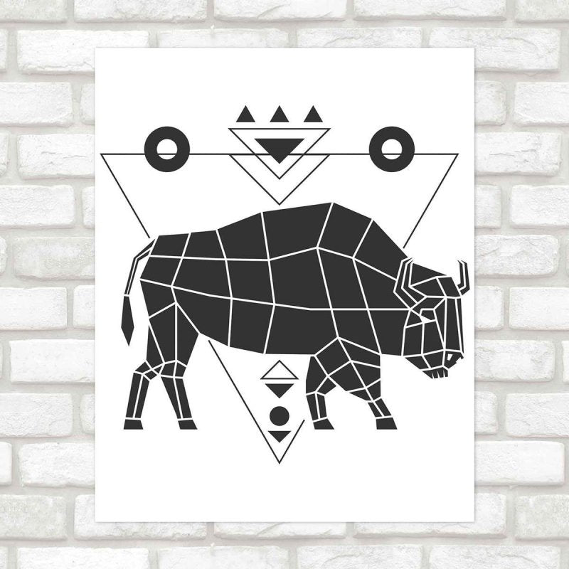 Poster Decorativo touro geometrico PA040 - Papel na Parede