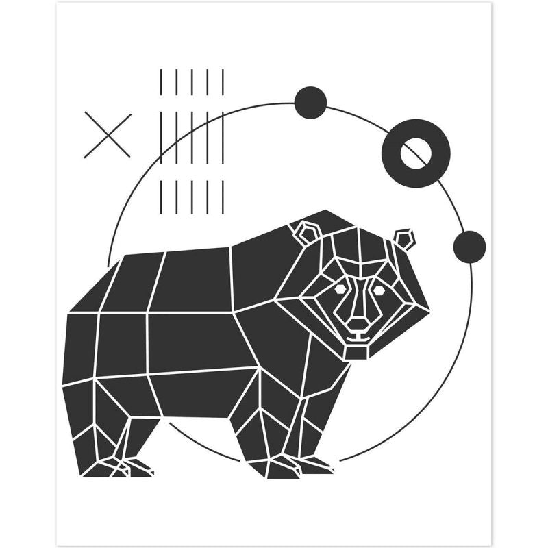 Poster Decorativo urso geometrico PA037 - Papel na Parede