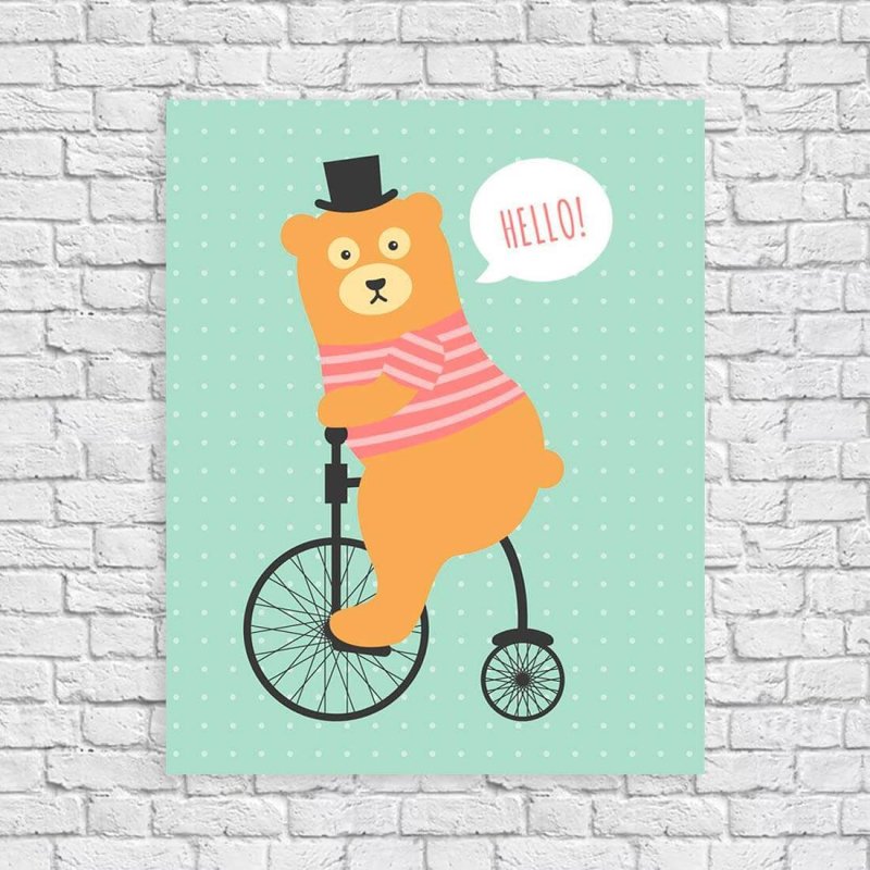 Poster Decorativo Urso Infantil 74112 - Papel na Parede