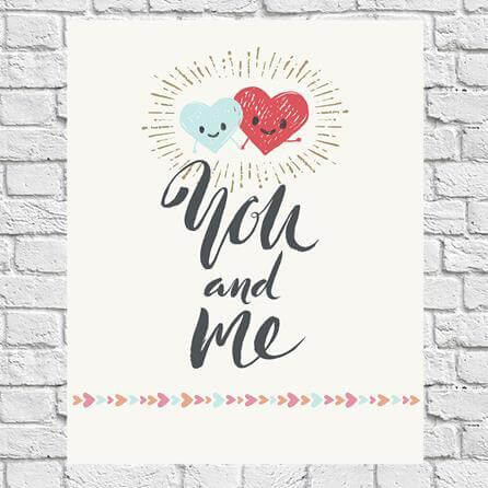 Poster Decorativo You and Me Româtico 4258 - Papel na Parede