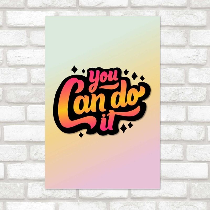 Poster Decorativo You Can Do It Retrô N07287 - Papel na Parede