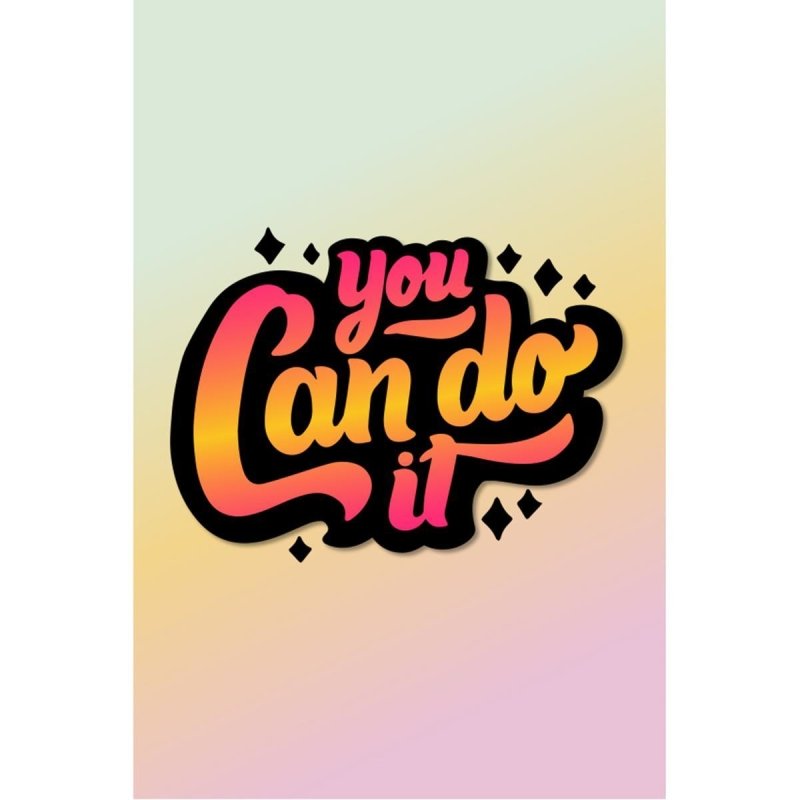 Poster Decorativo You Can Do It Retrô N07287 - Papel na Parede