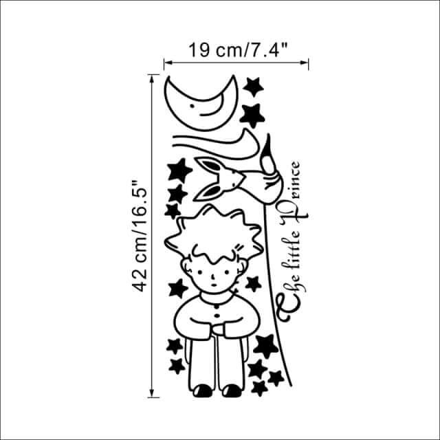 96*42 cm estrelas lua o pequeno príncipe raposa gráfico parede vinil crianças conto de fadas adesivos decalques para quarto de crianças decoração do quarto do berçário