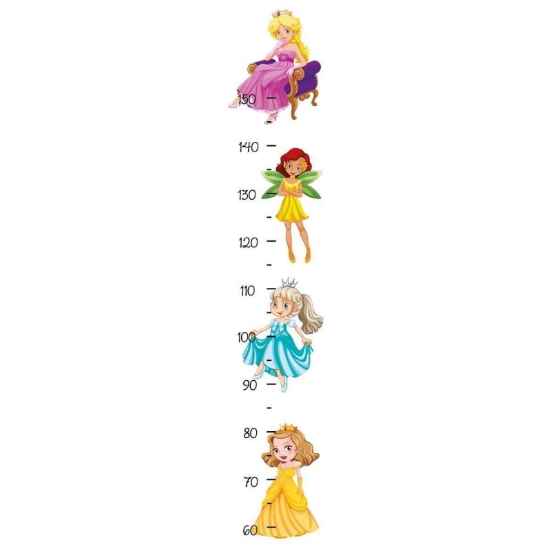 Régua Adesiva Infantil Princesas Coloridas N09216 - Papel na Parede